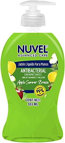 Amazon: Nuvel Jabón Líquido para Manos Antibacterial Apple Summer Breeze Aroma a Manzanas Cítricas, 333 ml | envío gratis con Prime