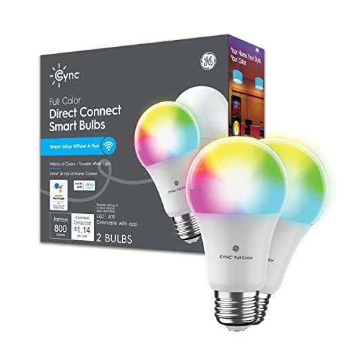 Amazon: Bombillas LED inteligentes, luces que cambian de color, luces Bluetooth y Wi-Fi, con Alexa y Google Home, bombillas A19, 2 unidades