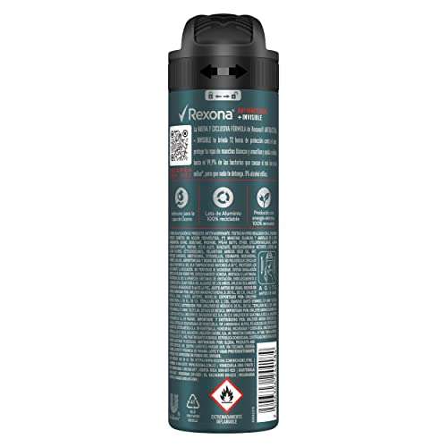 Amazon planea y cancela: Rexona Antibacterial + Invisible Desodorante Antitranspirante para Hombre en Aerosol Antimanchas 90 g