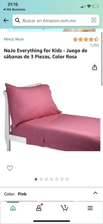 Amazon: Juego de sábanas de 3 Piezas, Color Rosa