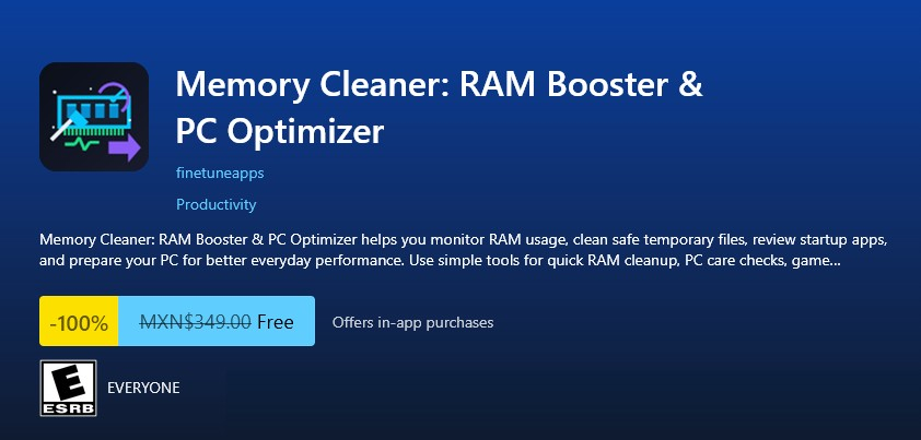 Microsoft Store: Memory Cleaner RAM Booster & PC Optimizer