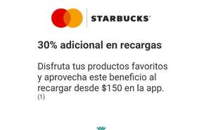 STARBUCKS 30% ADICIONAL EN RECARGA CITIBANAMEX