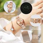 Amazon: RUIAO Reloj Para Mujer De Oro Rosa, Reloj Para Mujer Con Diseño De Doble Cierre De Seguridad Ajustable y Manecillas Luminosas