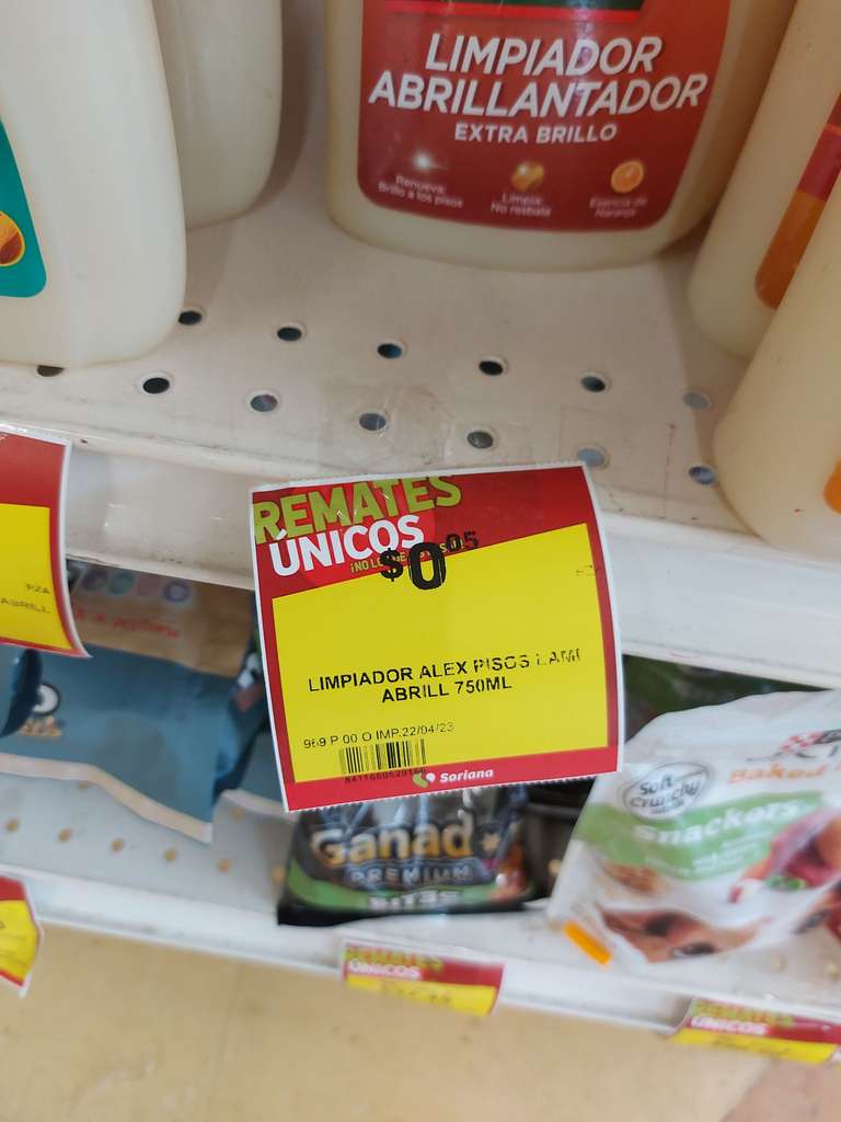 Unicornios y ofertas en Soriana | Ejemplo: Limpiador Alex Pisos 750 mL a $0.05