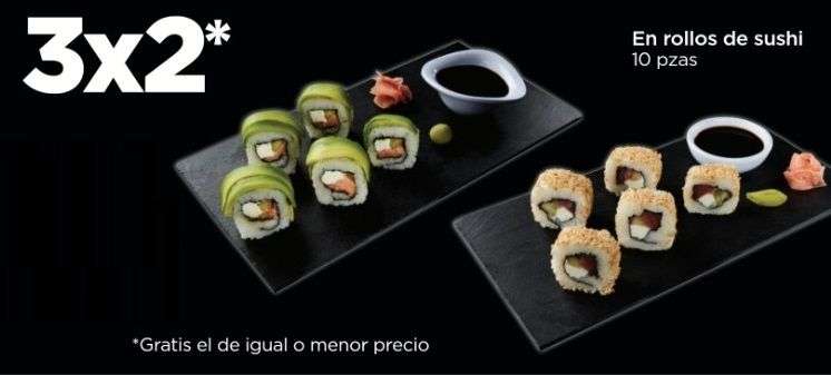Chedraui: 3 x 2 en rollos de sushi 10 piezas