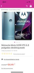 Liverpool Celular Motorola g200 5g ($7,836.79) con cupon