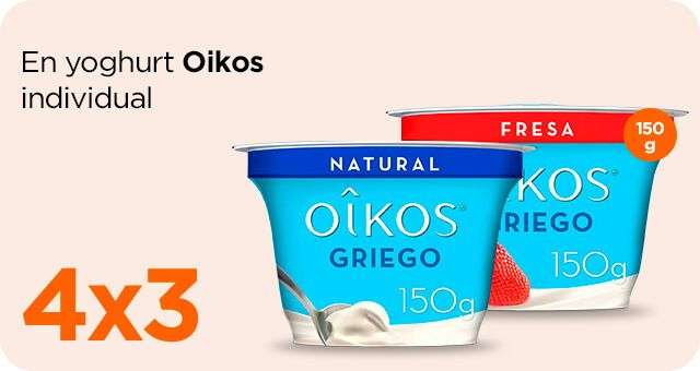 Chedraui: 4x3 en Yoghurts Oikos Individual 150g