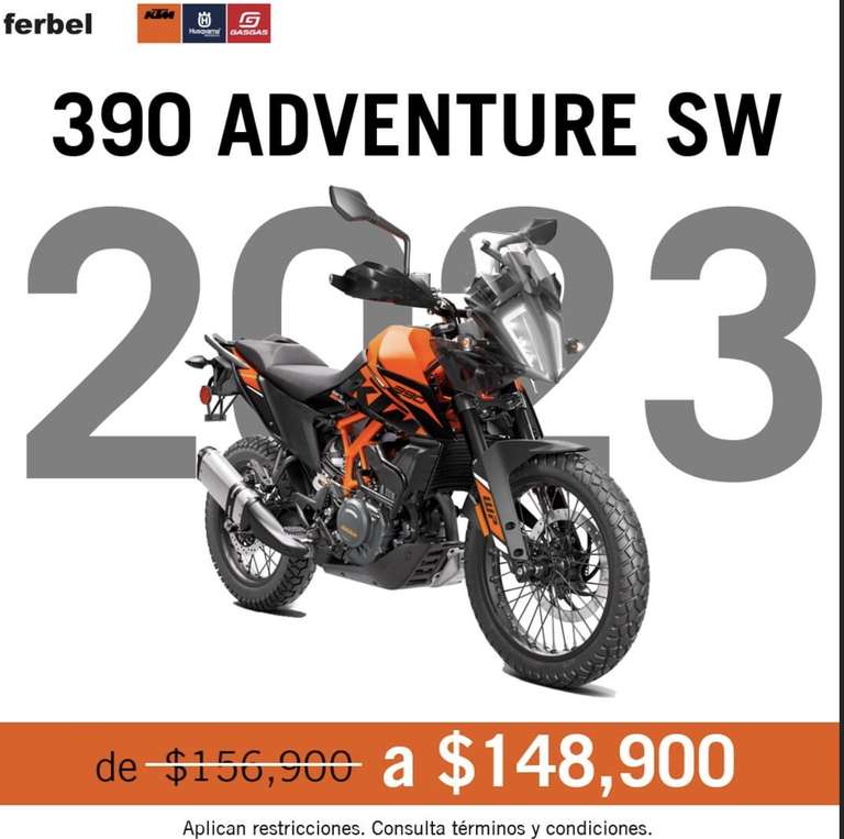 Ferbel Power Sports: Motos KTM descuentos de 8 mil hasta 20 mil en diferentes modelos.