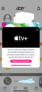 IZZI App: 3 meses gratis de Apple TV+ | usuarios seleccionados