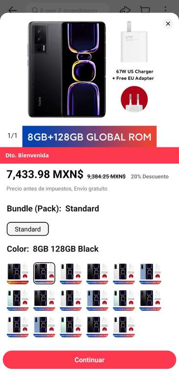 AliExpress: Xiaomi REDMI K60 5G ( 8GB/128GB ) rom global