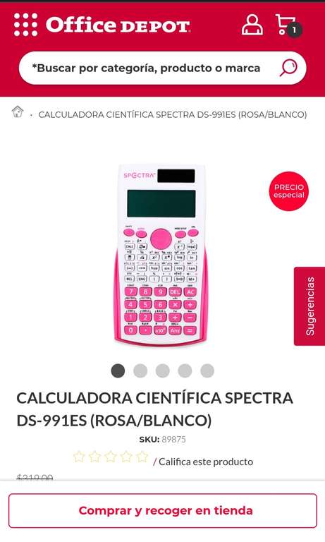 Office Depot: CALCULADORA CIENTÍFICA SPECTRA DS-991ES (ROSA/BLANCO) | Recoger en tienda