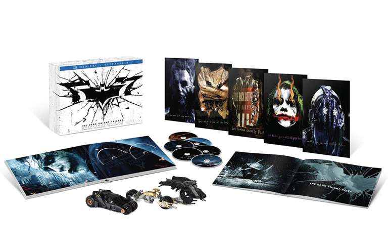 Amazon - Colección Blu-Ray trilogía Batman Dark Knight -70% (con carritos a escala y tarjetas de colección)