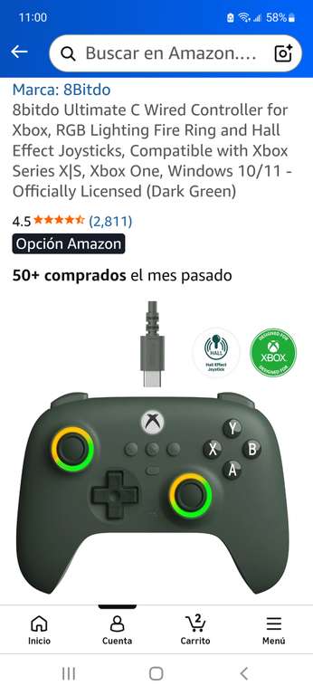 8bitdo alámbrico ultimate para Xbox/PC - at Amazon 569.00 MXN ...
