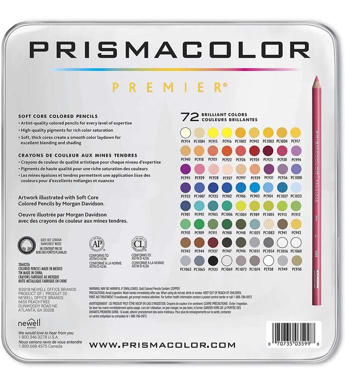 Amazon: Premier Lápices de Colores Prismacolor 72 piezas