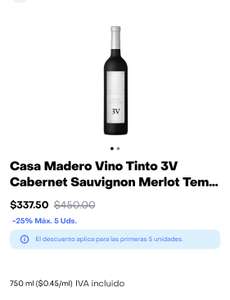 Rappi: 3 Botellas de Vino Tinto Casa Madero 3V + 405 Rappicreditos