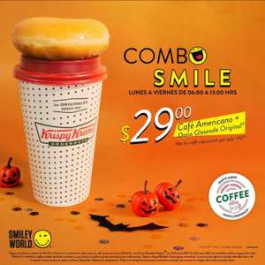 Krispy Kreme, Combo - Café Americano y Dona original por $29 pejecoins