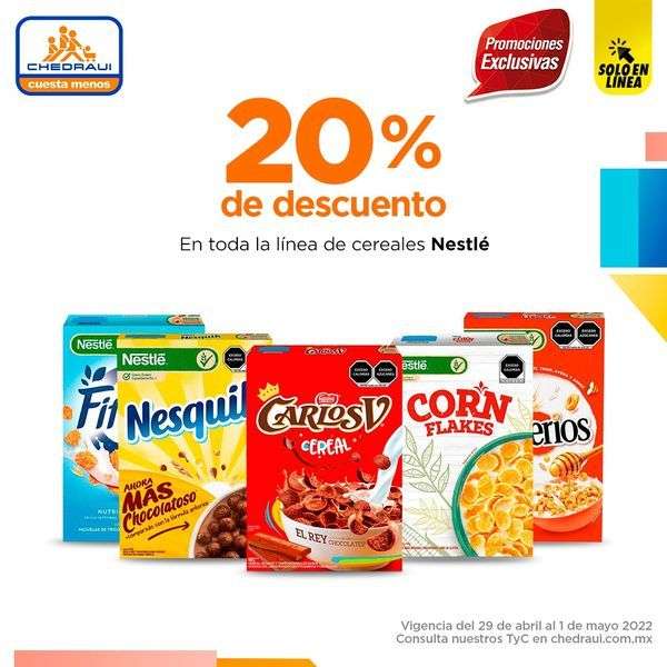 Chedraui: 20% de descuento en línea de cereales Nestlé