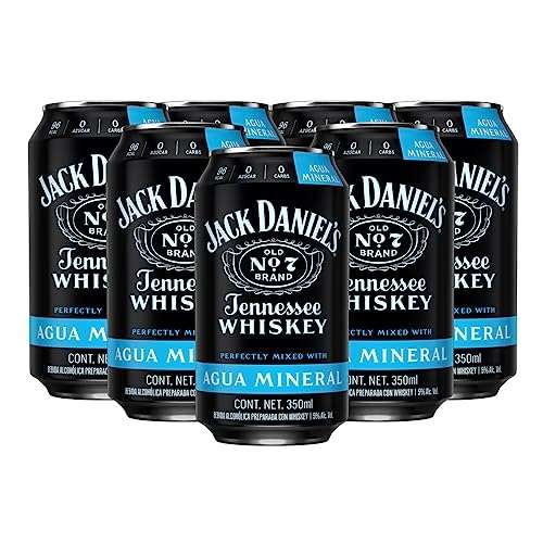 Amazon: Jack Daniel's Mix It! - Bebida Preparada con Agua Mineral - 350mL c/u - Paquete de 24 Latas