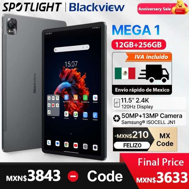 Aliexpress: Tablet Blackview Mega 1
