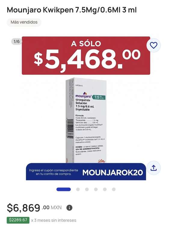 tirzepatide farmacia del ahorro Mounjaro 2.5, 5, 7.5, 10 en Farmacias del Ahorro at Farmacias del Ahorro
