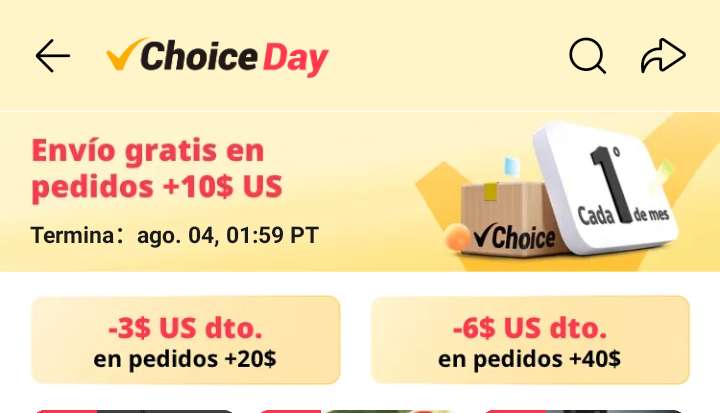 AliExpress: Choice Day, hasta -6$ USD y envíos gratis