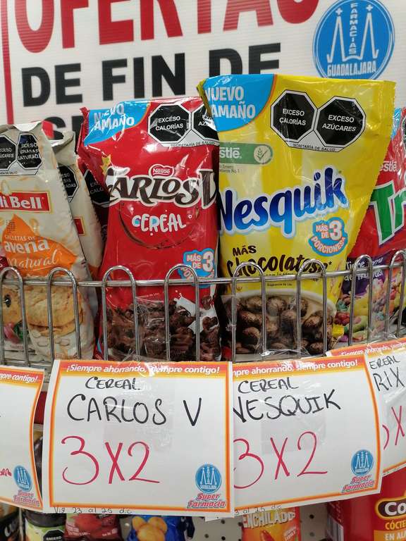 Farmacias Guadalajara SUC Niños Heroes en Tampico: 3x2 Variedad Cereales Nestlé 100gr