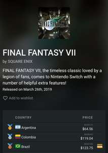 Final Fantasy VII Switch (Eshop Argentina)