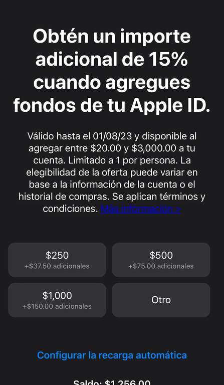 App Store: 15% adicional al agregar fondos a tu Apple ID