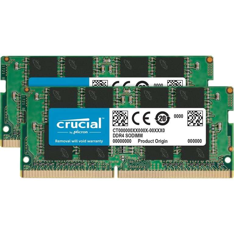 Amazon: Crucial Memoria RAM de 32 GB (2 x 16 GB) DDR4 3200 MHz CL22 (o 2933 MHz o 2666 MHz), Prime
