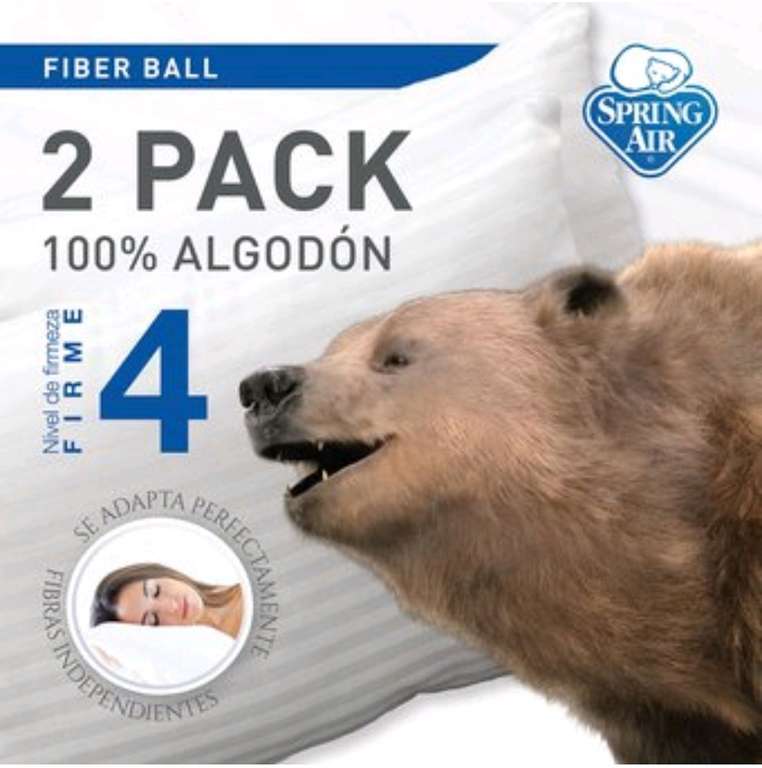 Linio: Paquetes de almohadas spring air 2 pack 100% algodón firme