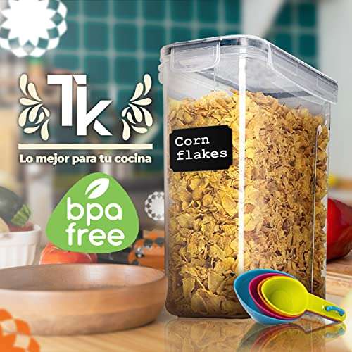 TMOSLY Juego de 16 recipientes de plástico Impermeables para Guardar  Alimentos, 16 Etiquetas y rotuladores de Pizarra, recipientes de plástico