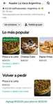 Uber Eats: Asador La Vaca Argentina - Dos pizzas por 65 Uber eats