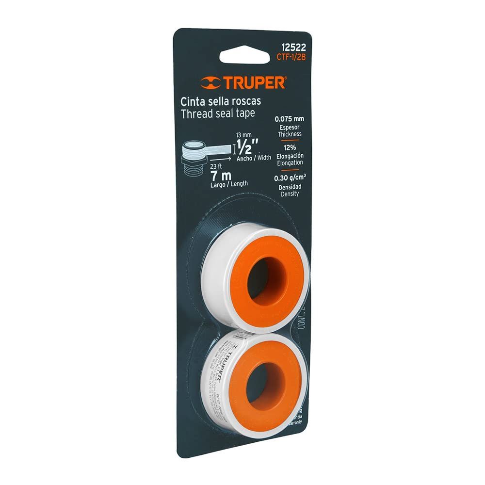 Amazon: Truper CTF-1/2B, Cinta sella roscas, uso general, 7 m, en blister