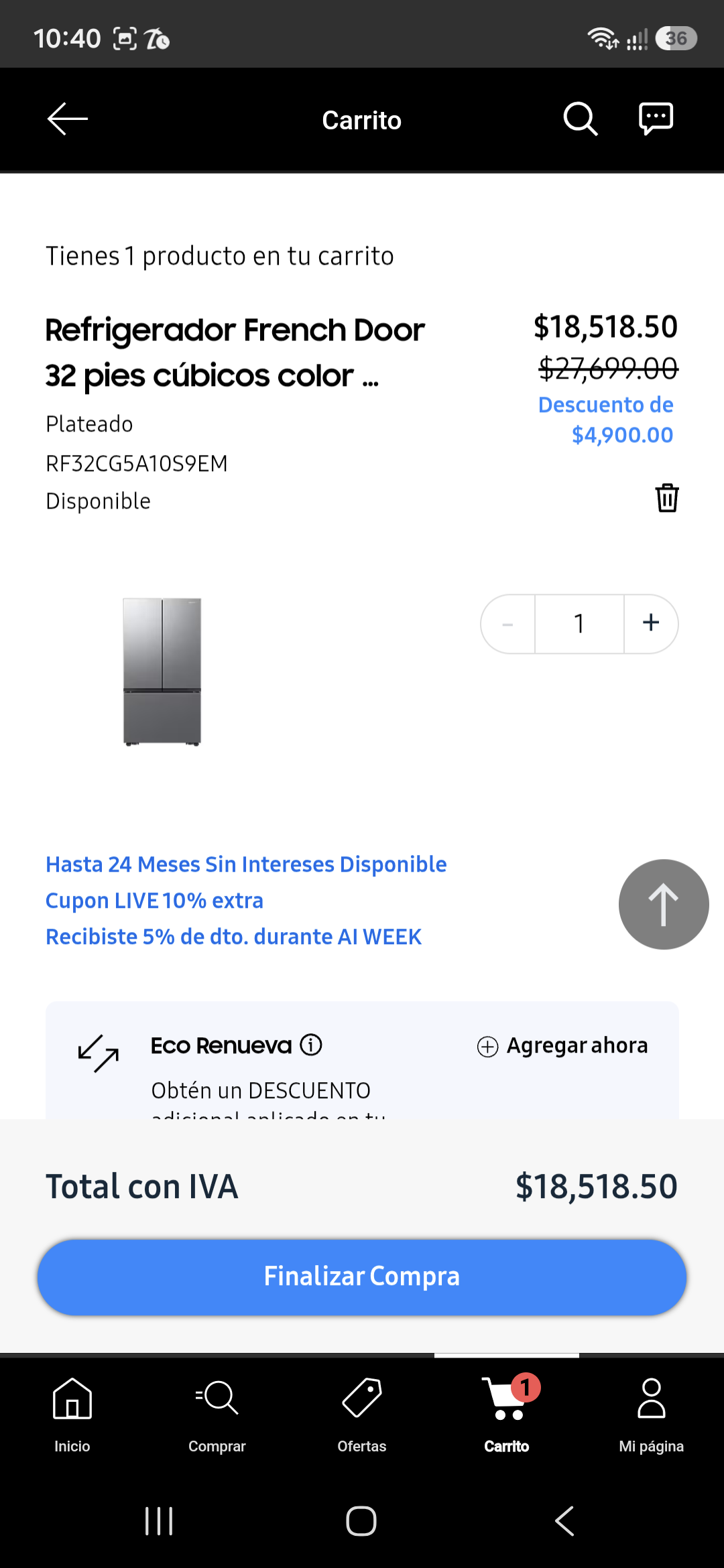 Samsung Store: Refrigerador Samsung 32 ft