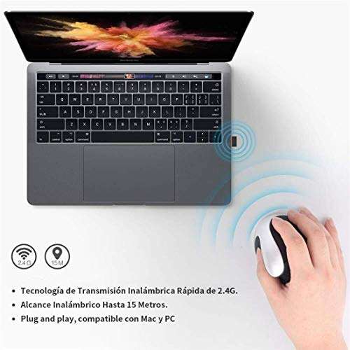 Amazon: Mouse Inalámbrico Ergonómico Recargable 5 Botones USB