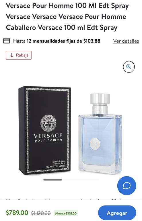 Walmart: Perfume Versace Pour Homme 100 Ml Edt