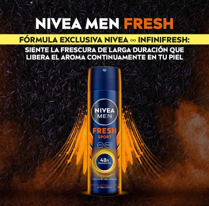 Amazon: Para los caballeros Desodorante Sin Alcohol Nivea Men Fresh Sport en spray.