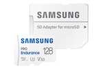 Amazon: SAMSUNG Pro Endurance MicroSDXC de 128 GB – Clase 10, U3, V30