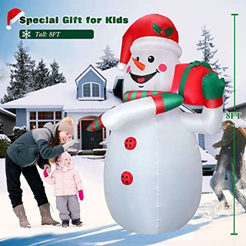 Amazon: 2.5M Decoración de Navidad inflable del muñeco de nieve al exterior, decoración del patio de Navidad con luces LED incorporadas