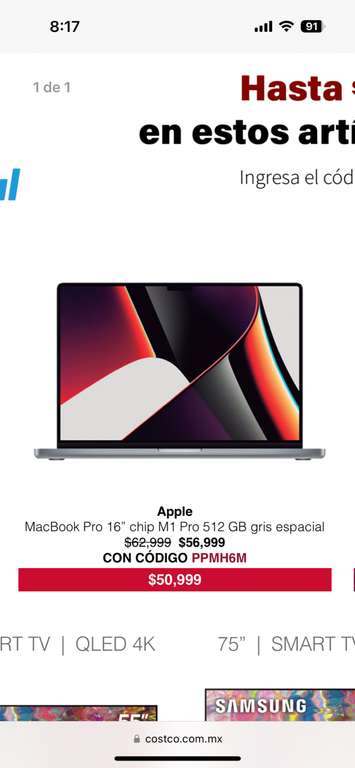 Costco: MacBook Pro 16 pulgadas 512 gbs