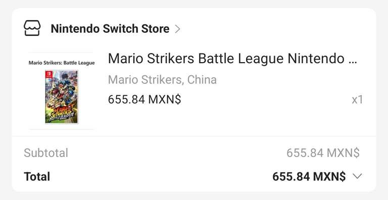 AliExpress: Mario Strikers para Nintendo Switch en 559.38 (pagando con Mercadopago y utilizando el cupón MPMANIA)