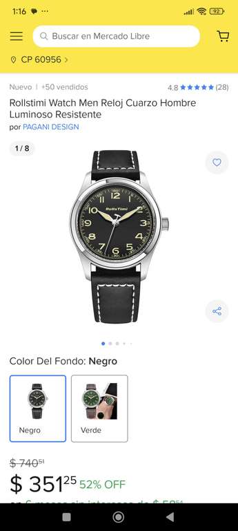 Mercado Libre: Rollstimi Watch Men Reloj Cuarzo Hombre Luminoso Resistente