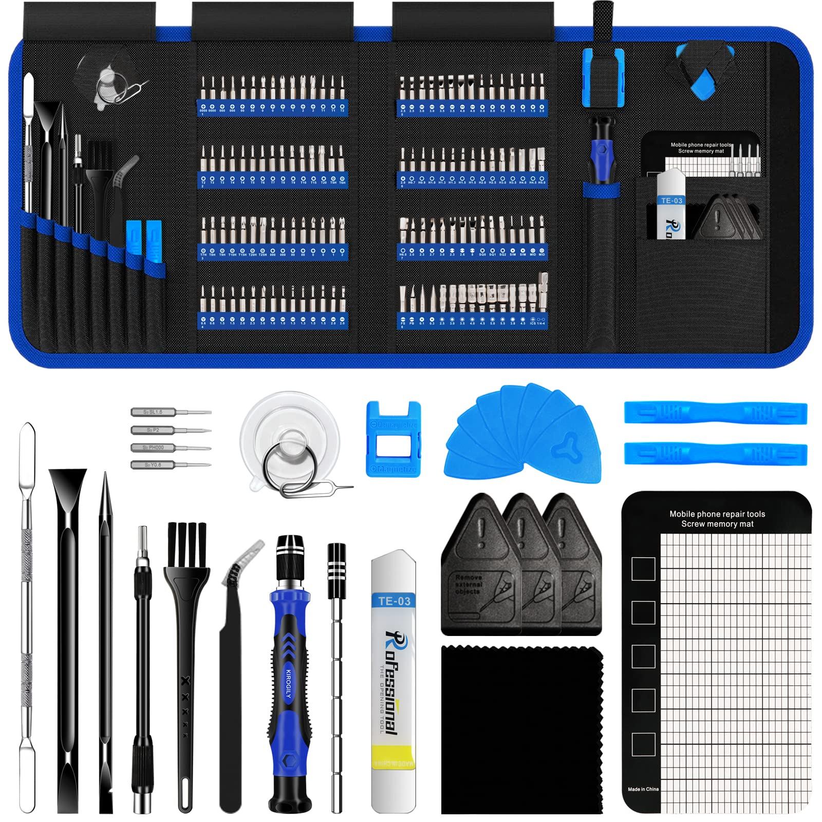 Amazon: KIROGILY Juego de Destornilladores 150 en 1, Kit de Desarmadores para PC, Desarmadores de Precisión Kit (Azul)