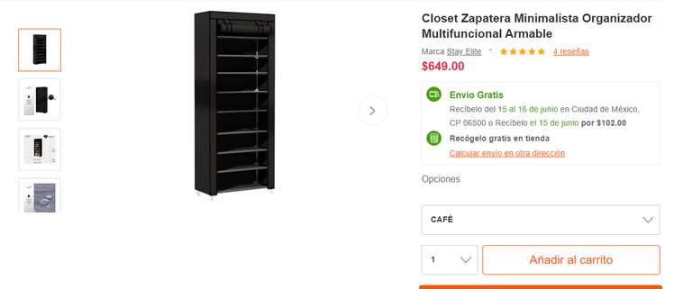 Linio: Closet Zapatera Minimalista Organizador Multifuncional Armable