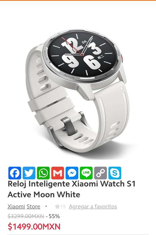 Mi Store: Reloj Inteligente Xiaomi Watch S1 Active Moon White