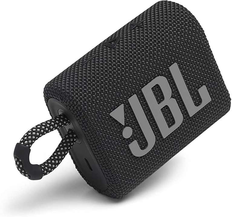 Amazon: JBL Go 3 Bocina Portátil Bluetooth, 4.2 W de Potencia, Reproducción 5 Horas, Resistente al Agua y al Polvo IP67 - Negro