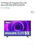 Walmart:TV Philips 55 Pulgadas Roku 4K con BBVA