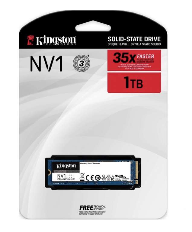 Mercado Libre: SSD Kingston 1 TB NV1 NVMe PCIe Gen 3.0 x 4 Carriles SNVS/1000G 1000GB (1TB)