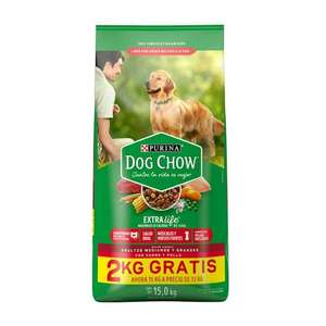 Walmart: Dog Chow Extra Life Adultos Medianos y Grandes con Carne y Pollo 15.0 kg