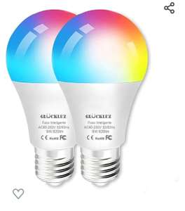 Amazon: Foco LED Bombilla, Foco 9W 820lm E27 Smart RGBCW Bulb, Colors Regulable Dimmeable Multicolor (2 Piezas)